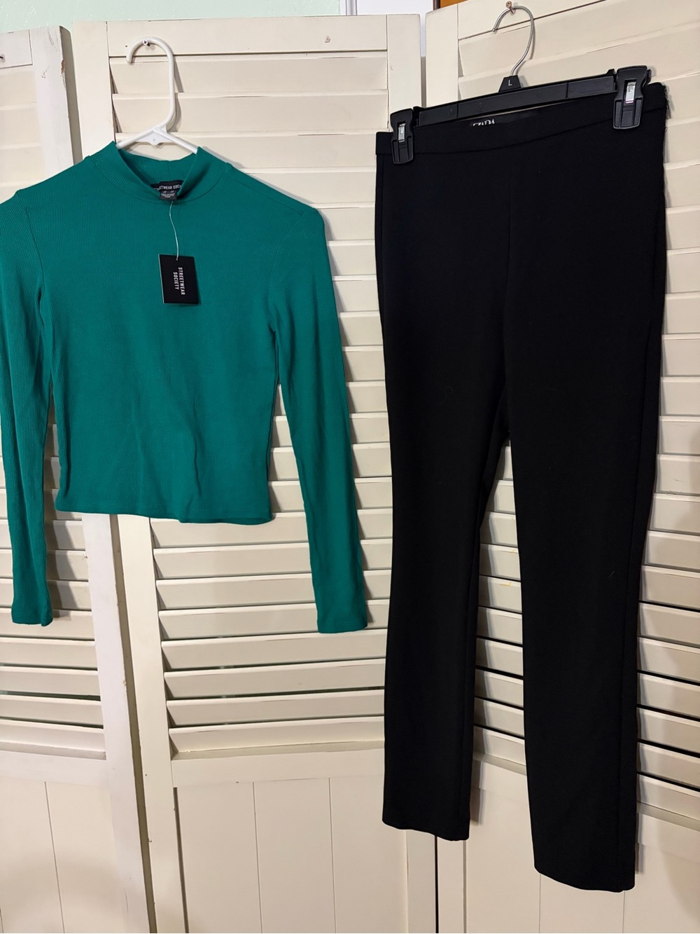 Two piece PREMIUM outfit including Zara cigarette pants and a NWT ribbed top